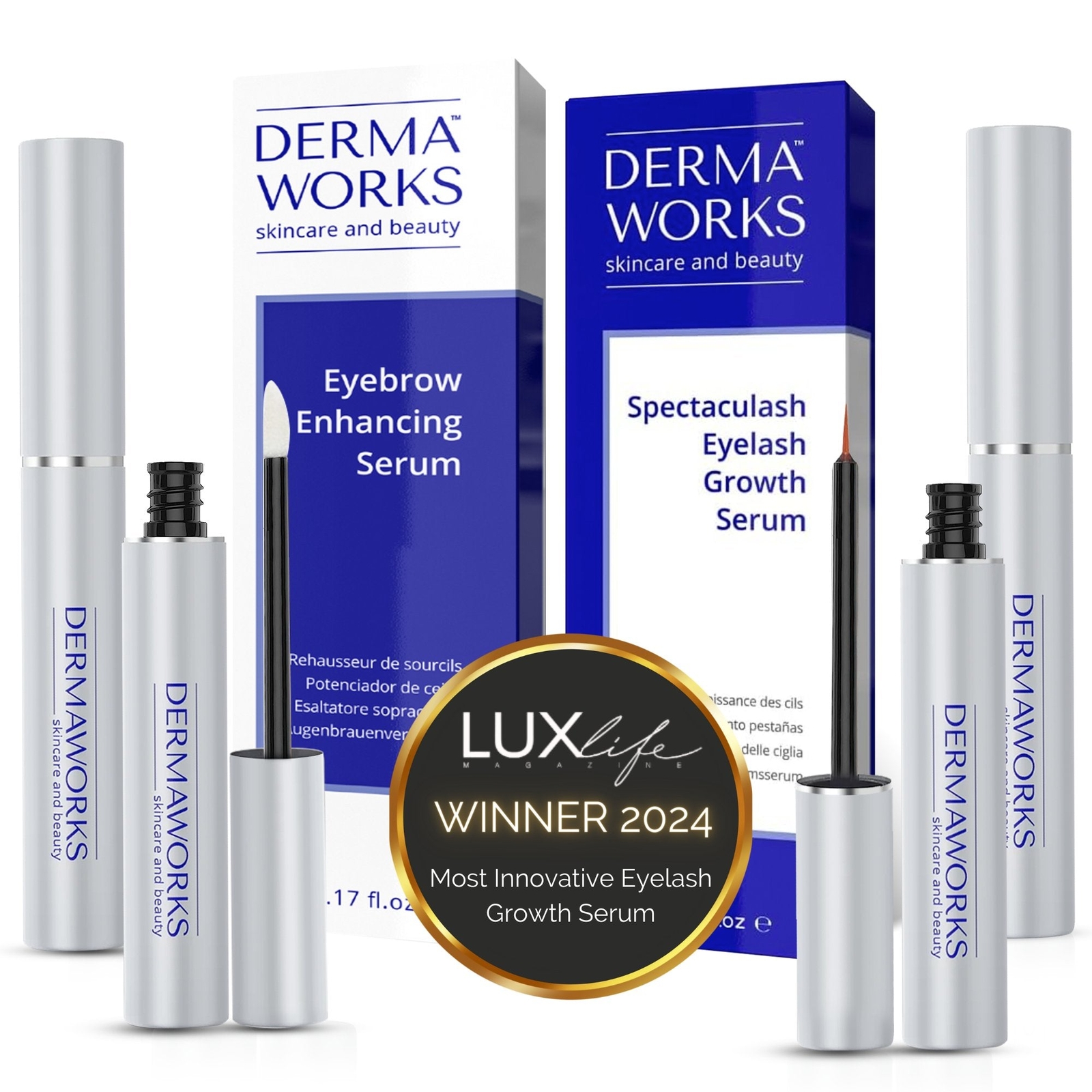 DERMAWORKS Lash and Brow Serum Set - Spectaculash Eyelash + Eyebrow Enhancer