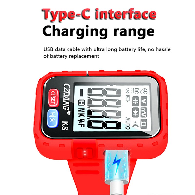 Wrist Wearable Multimeter Portable Auto Ranging Voltage Resistance Ohm Hold Gift