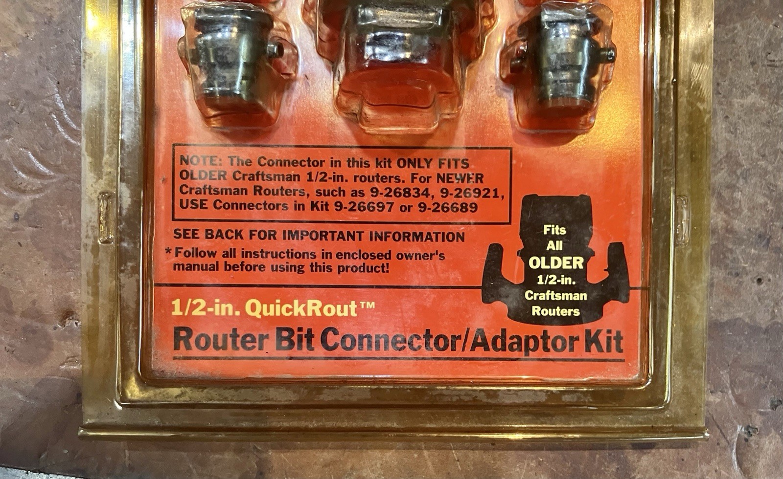 Craftsman Tool • 1/2" QuickRout • Quick Change Router Bit Connector Adapter Kit