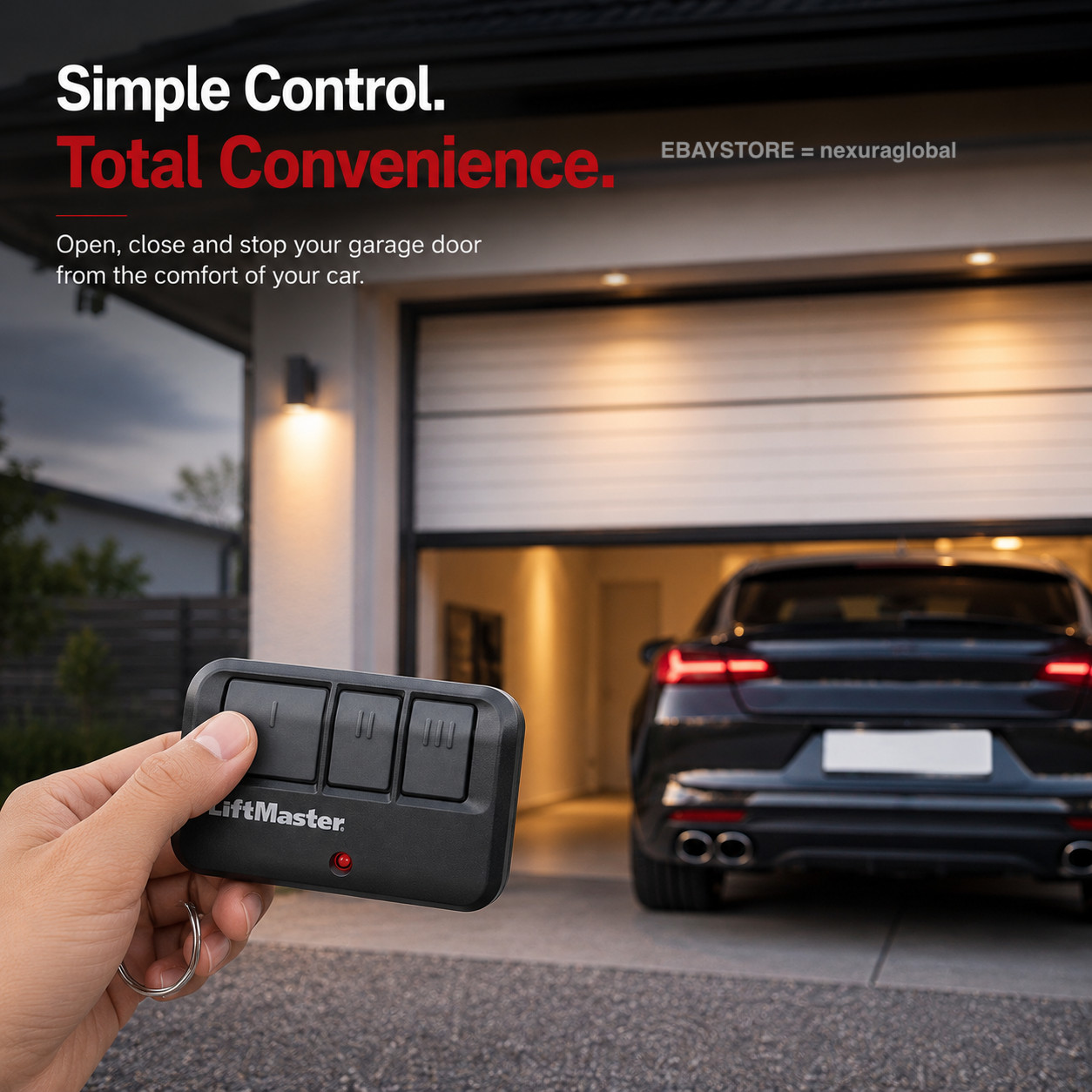 LiftMaster 893MAX 3 Button Visor Remote Control Garage Door Opener Transmitter