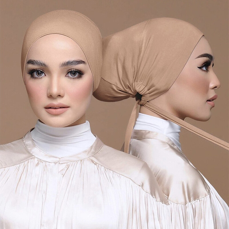 Turban Tie UnderCap Scarf Hat Hijab Under Scarf Hijab Cap with Tie-Back Closure❥