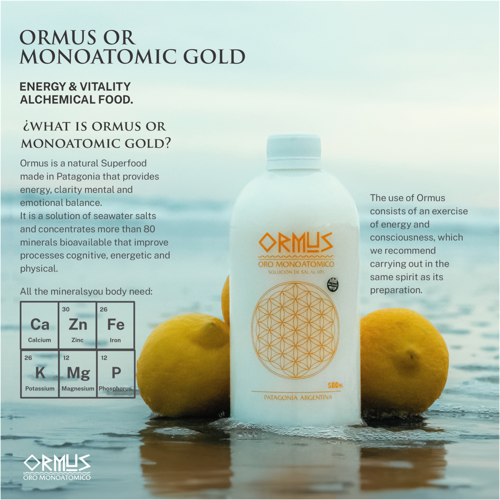 MONOATOMIC GOLD ORMUS 17oz-MEMORY AID,ENERGETICALLY ENHANCED, REJUVENATING