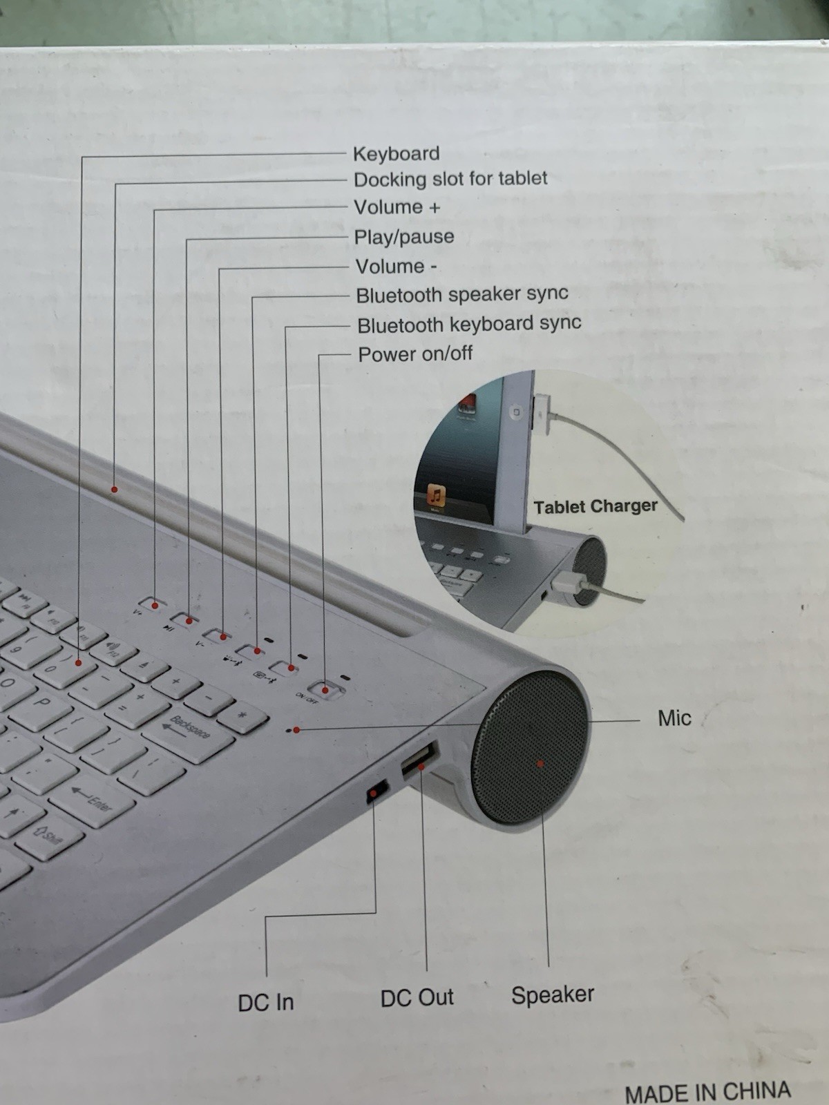 Zonkyo Wireless Tablet Station Bluetooth Keyboard