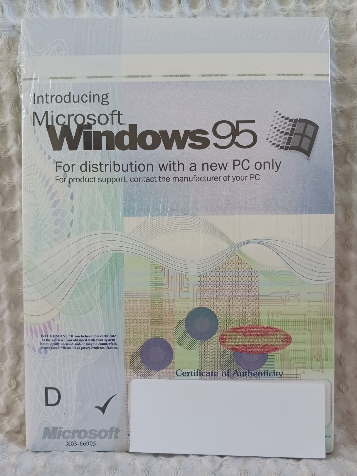 Microsoft Windows 95 CD plus Manual-For Distribution PC NEW Sealed