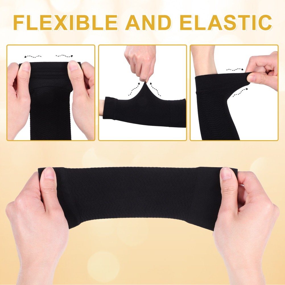 1 Pair Black Compression Arm Sleeves Slimming Shaper for Upper Arm Support