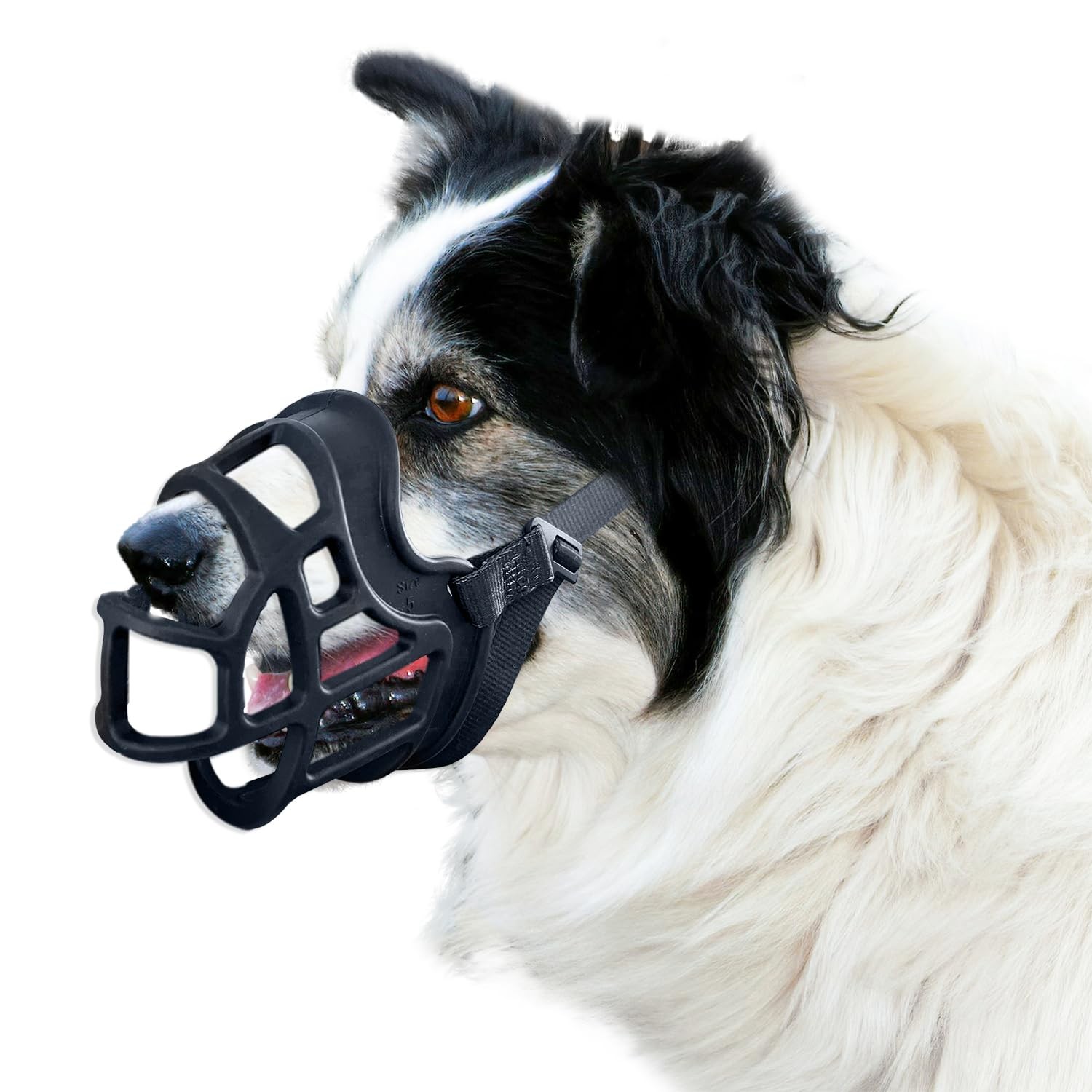 Dog Muzzle, Basket Muzzle Anti Biting Chewing, Sturdy Lightweight Muzzle Allo...