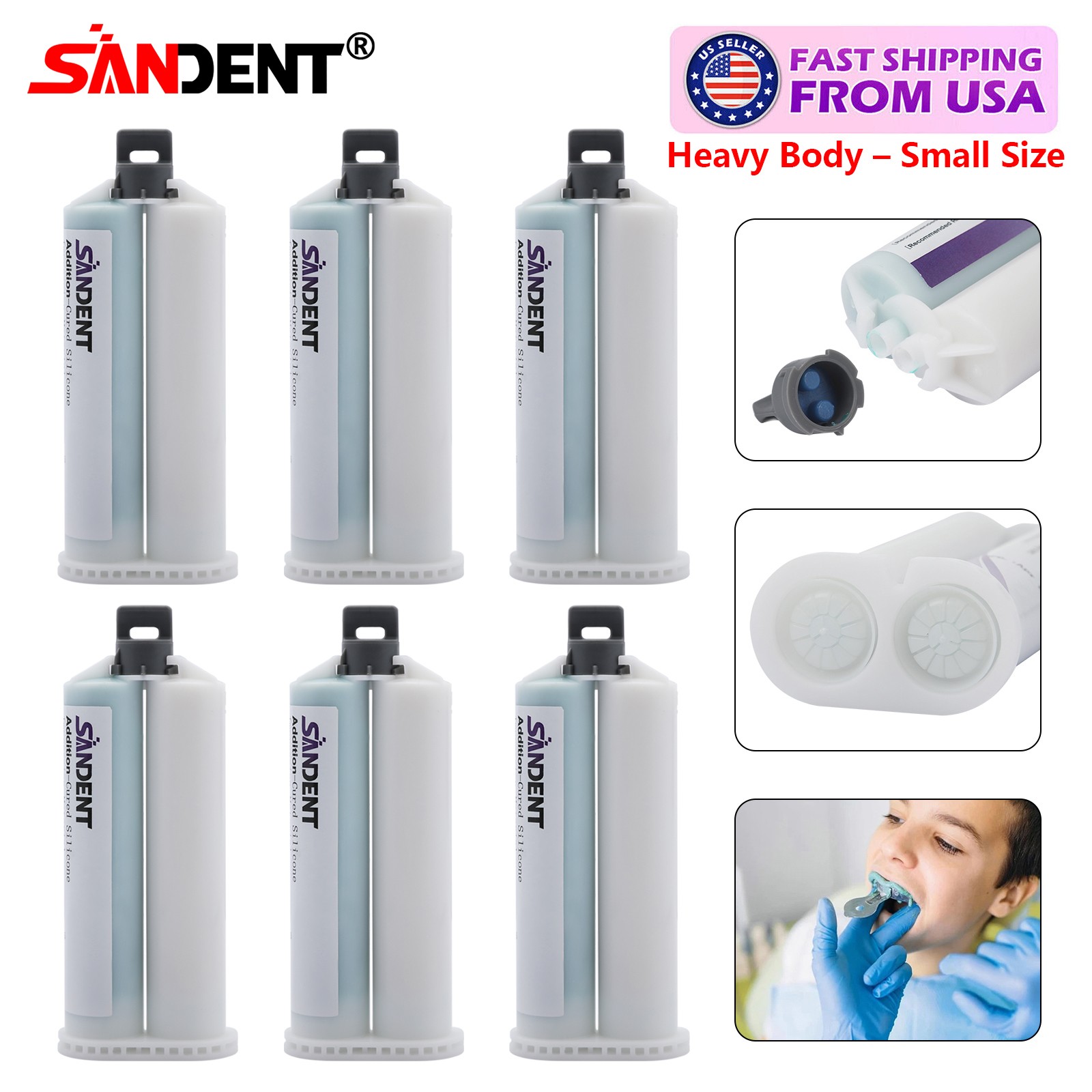 Heavy Body Fast Rapid VPS Dental Impression Material, 6 Cartridges PVS ns