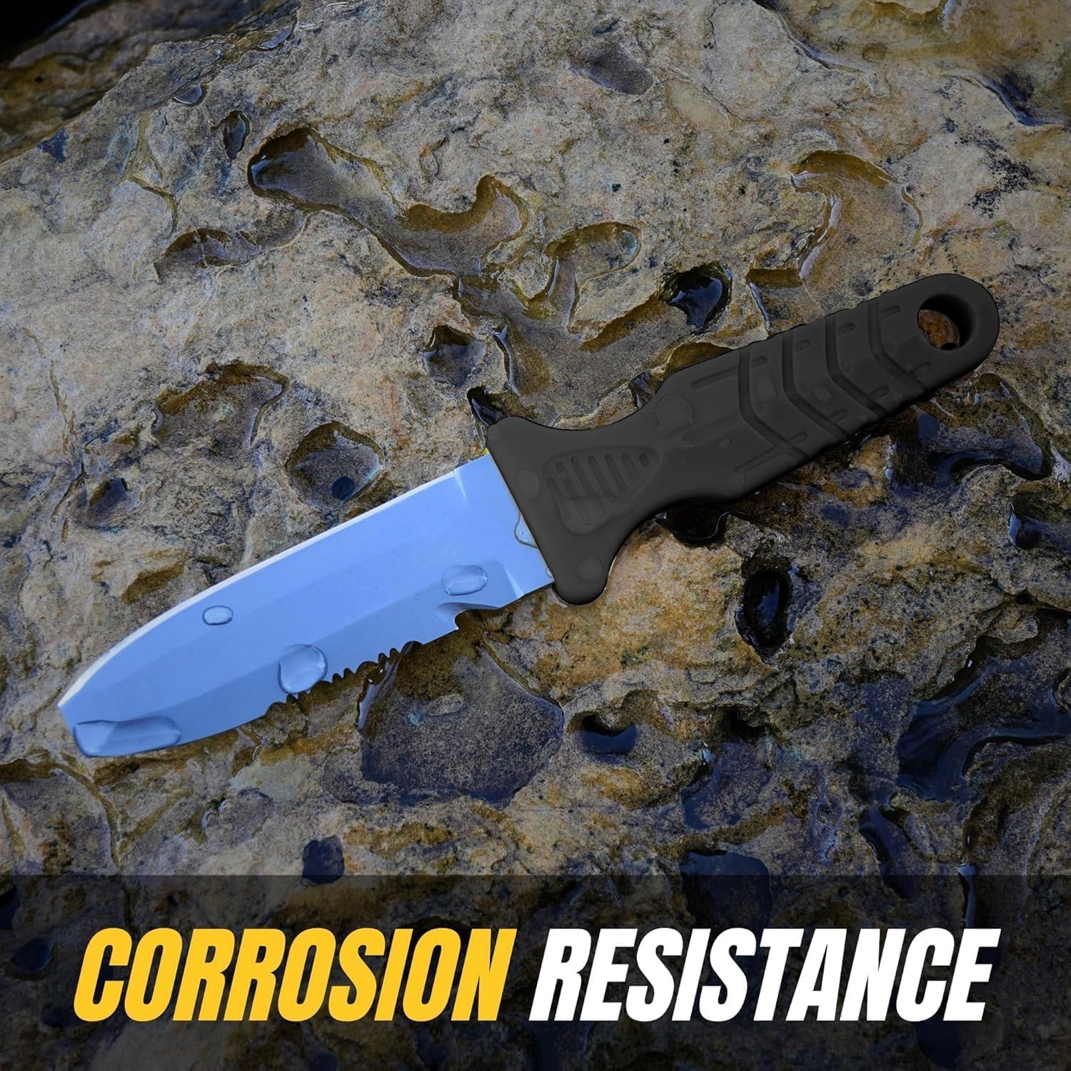 Titanium Survival Scuba Diving Knife Fixed Blade Dive Knife with Sheath & Str...