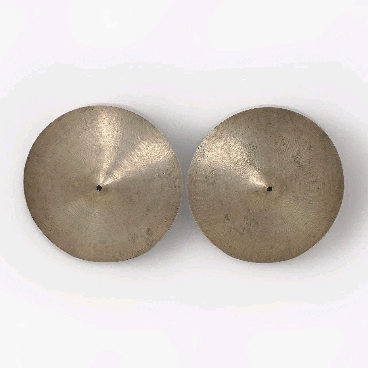 Old K. Zildjian Istanbul Pitchfork New Stamp Hi-Hat Cymbals 14" 1967-1977 Signed
