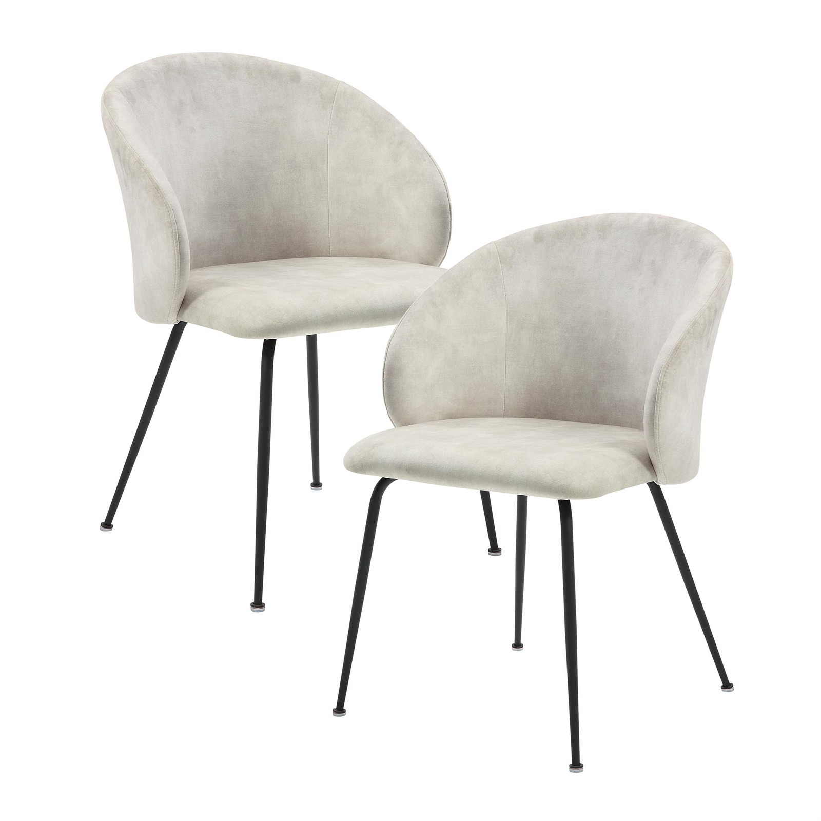 Lexicon Cosimo Metal & Velvet Dining Room set of 2  Side Chair in Beige