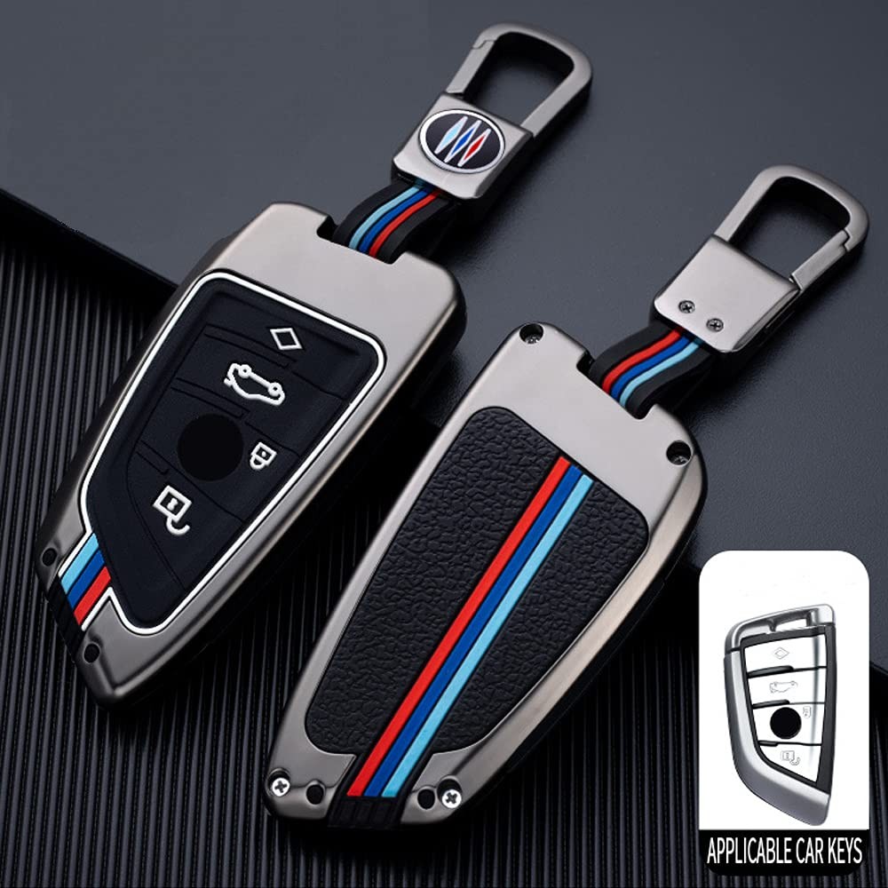 Elegananccy for BMW Key Fob Case Cover, Fit Type A-zinc alloy, Gunmetal