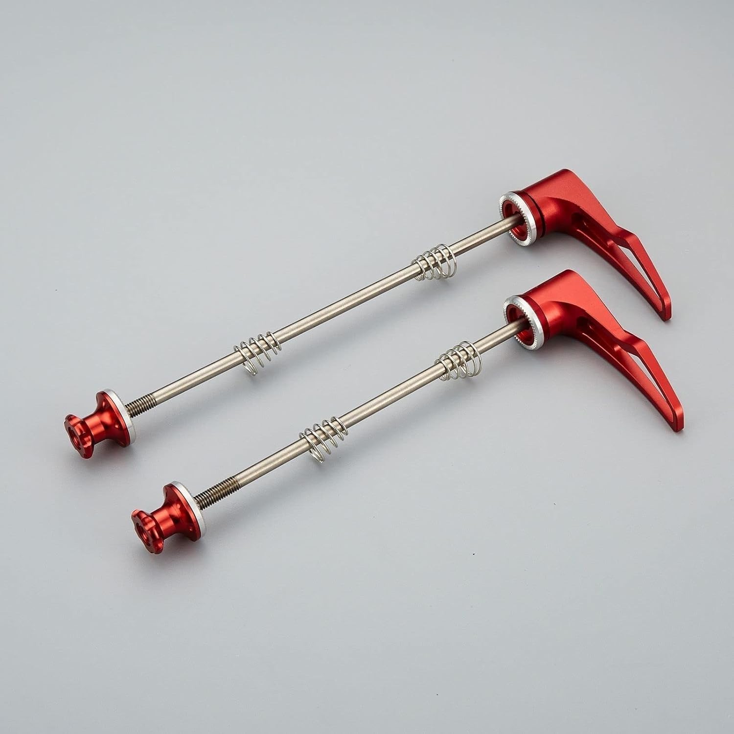 Red Titanium Alloy Bike Skewers - Enhanced Wheel Security - 2pc Set