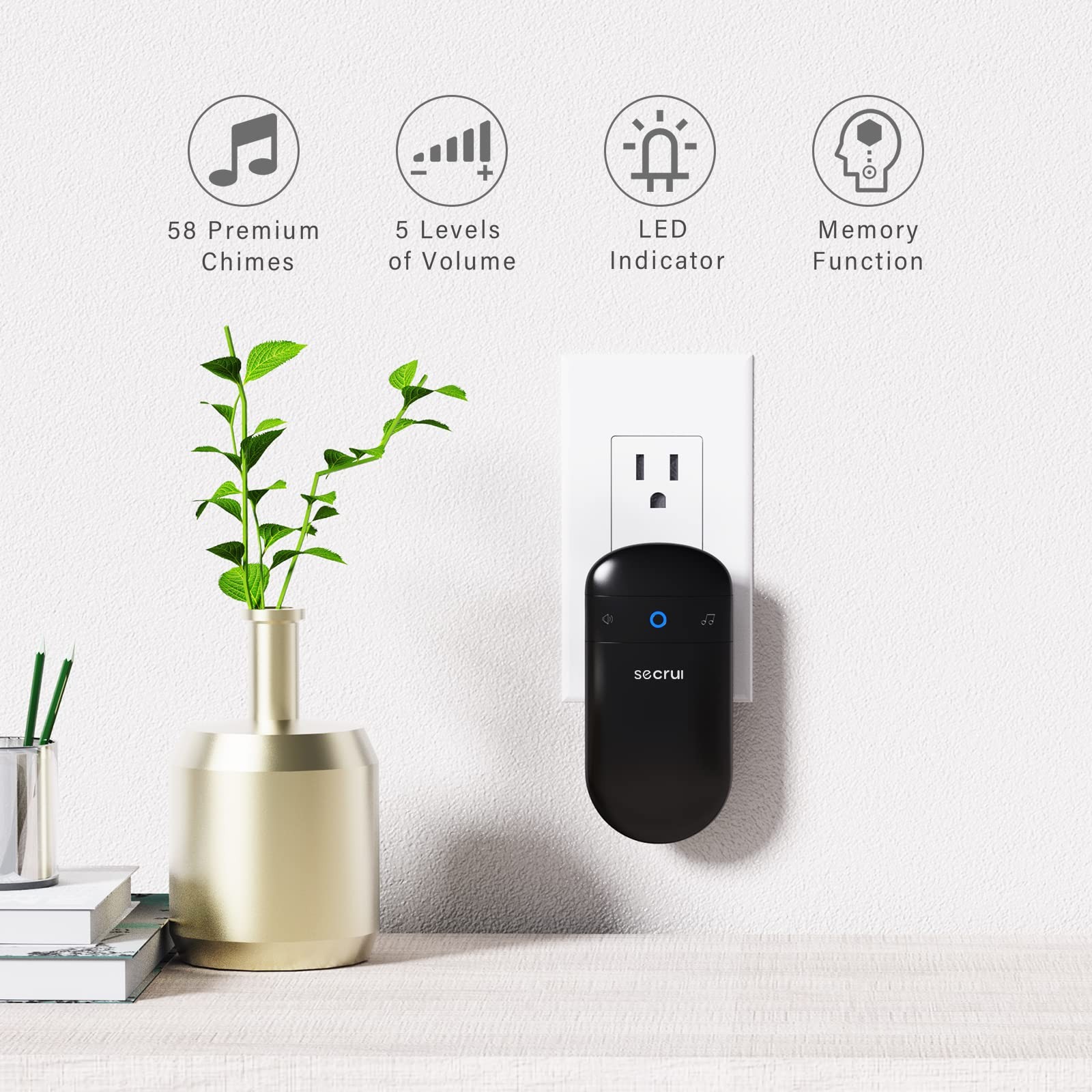 Wireless Doorbell, Door bell Over 1000ft Coverage with 2 PlugIn Receivers, 1 ...