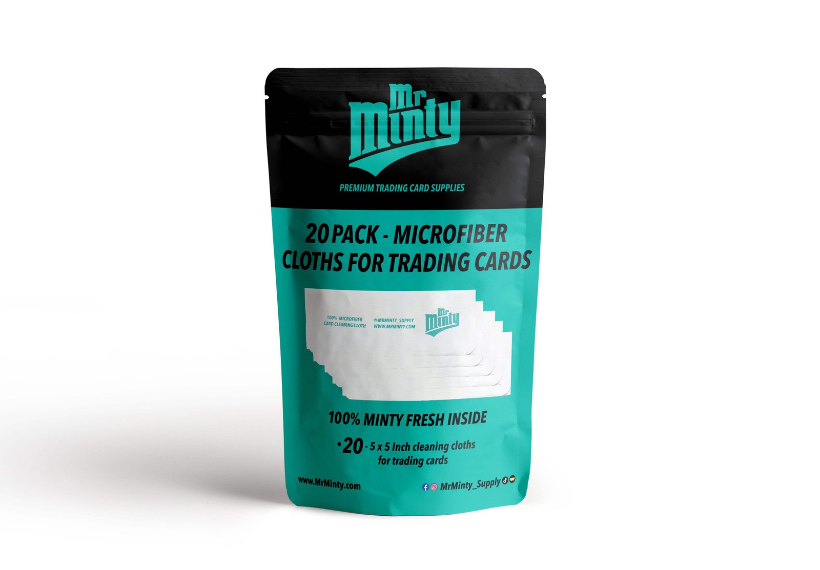 20 Pack Mr. Minty Microfiber Cloths for Trading Card Prep