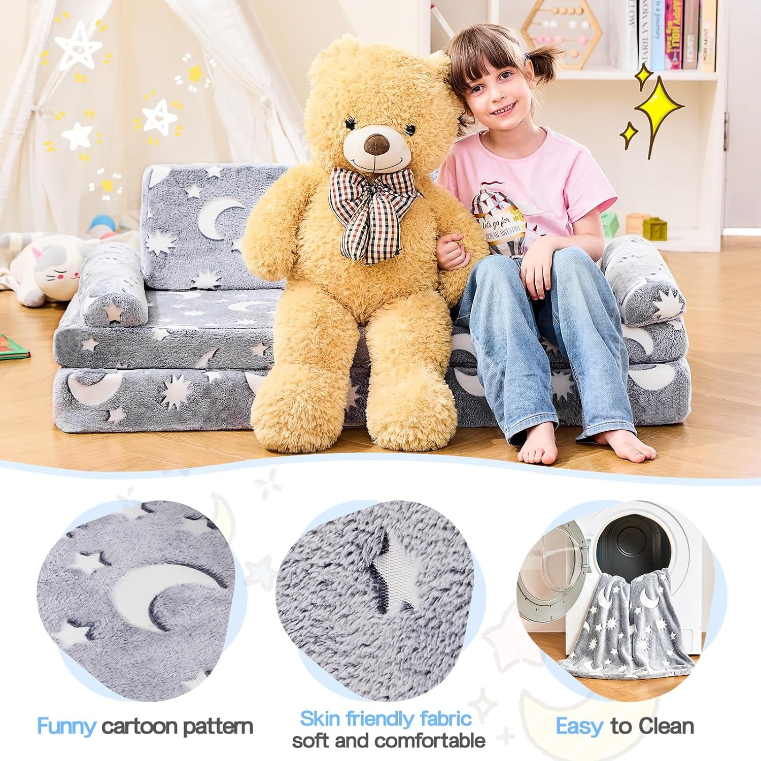 Modular Kids Play Couch,Toddler Couch Kids Sofa,Child Sectional Sofa,Bedroom &