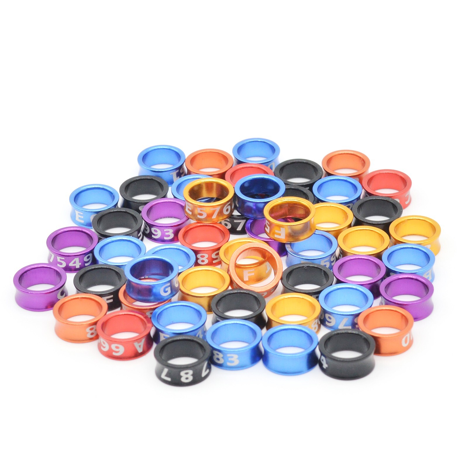 50PCS Bird Foot Ring Bird Leg Ring Aluminum Dosed Bird Leg Ring（Size：8MM）