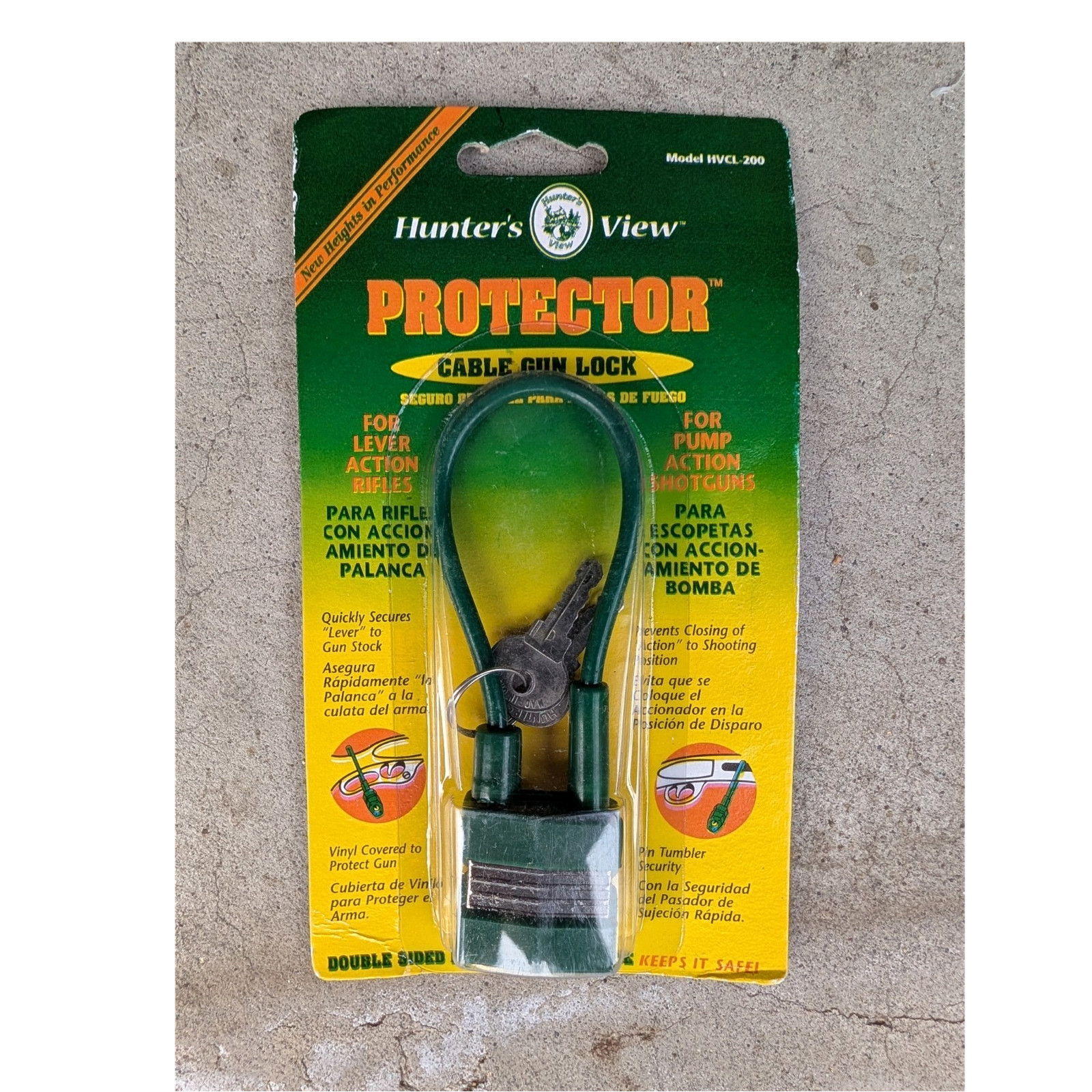 Hunter's View HVCL-200 Cable Gun Lock Green Vinyl Covered Rifle/Shotgun, 1 Key