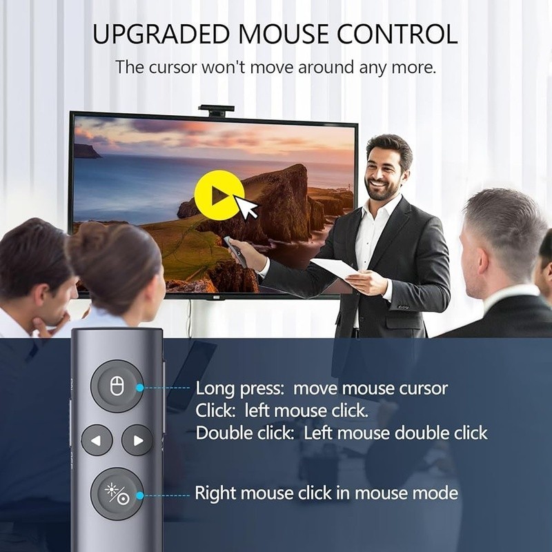 Wireless Presenter W/ Countdown Vibration OLED Display PowerPoint Control Tool