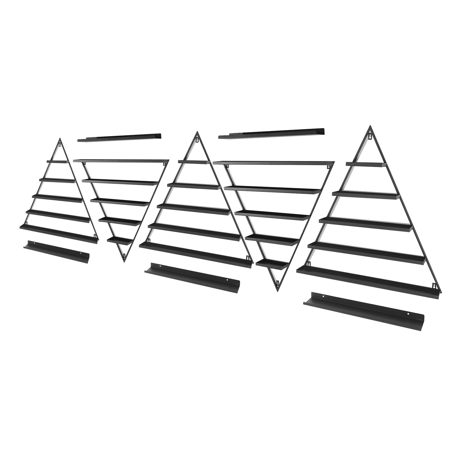 10PCS Triangular Nail Polish Racks, Wall-mounted Nail Polish Racks, 5-tier