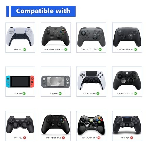 PS5 Controller RGB LED USB C Charger 3.28FT