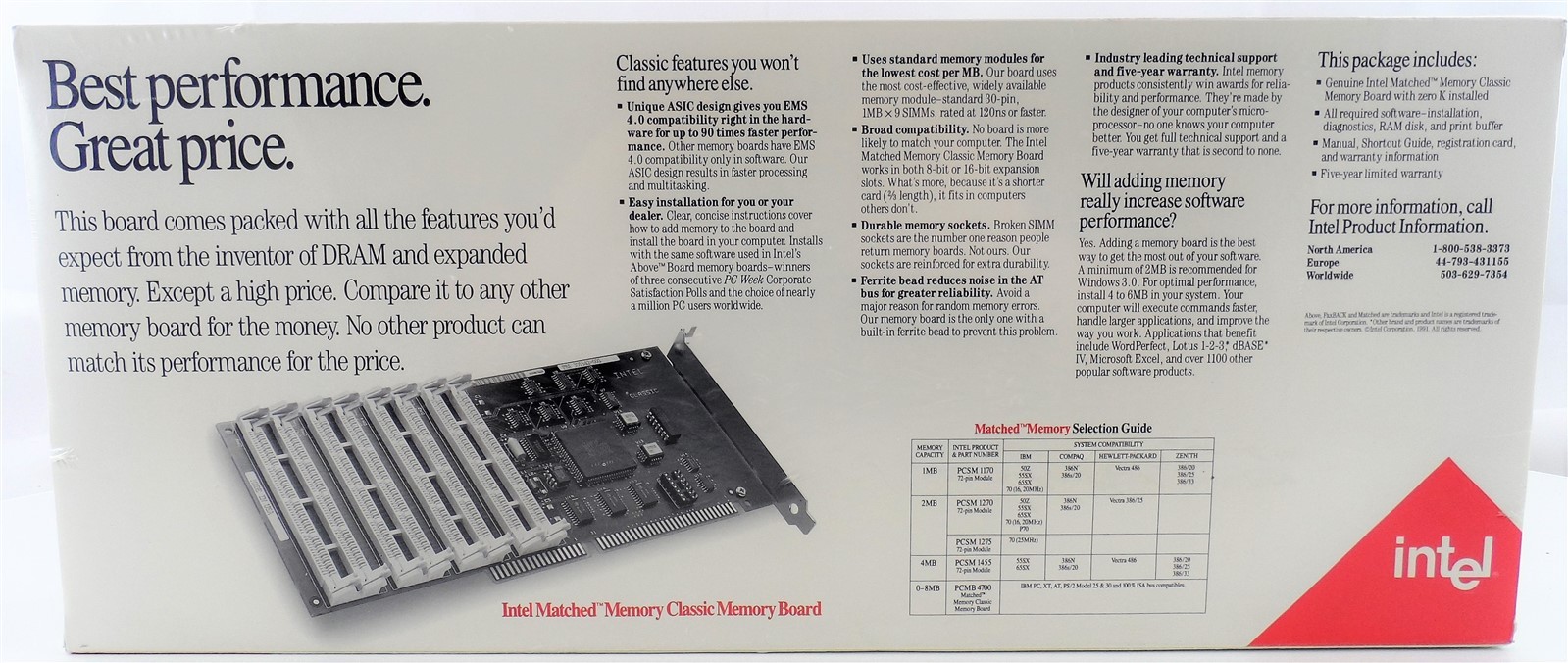 Intel Matched Memory Classic Memory Board New in Sealed Original Box