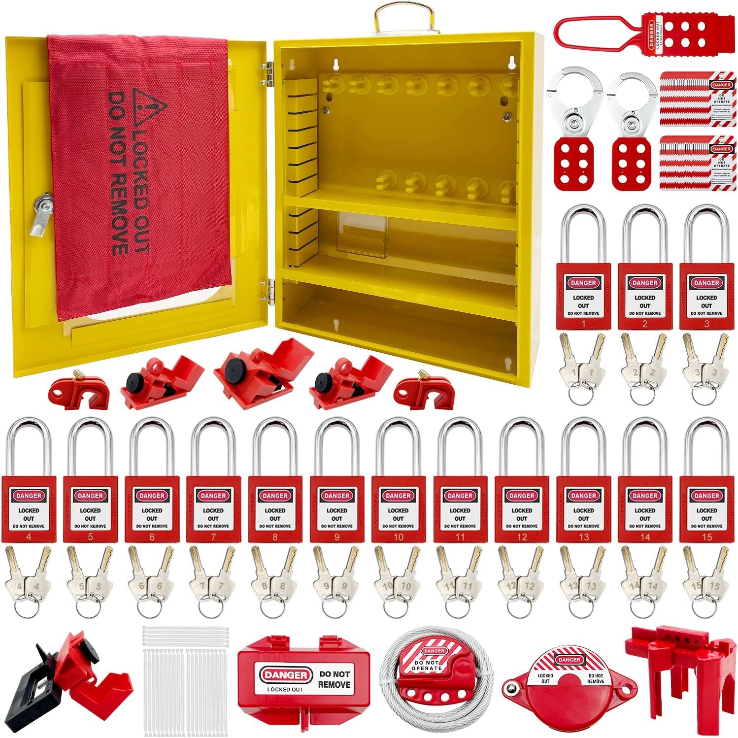 Lockout Tagout Station Kit Board Locks 80pcs,Lock Out Tag Out Loto Hasps,Tags,Ci