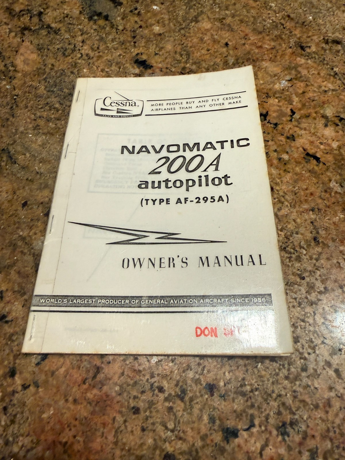 Cessna Novamatic 200A Autopilot Tyoe AF-295A owners manual