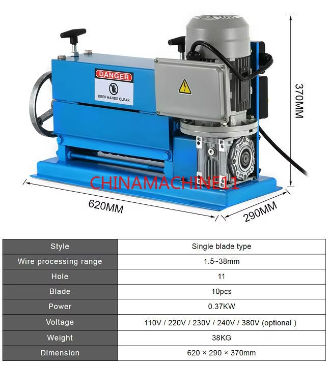 Scrap Copper Wire Peeling Stripping Machine Copper Wire Recycling Machine