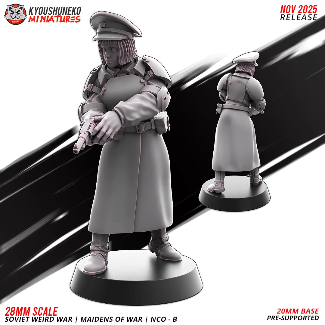 Soviet Weird War Maidens NCO - 15-54mm WW2 Army - Resin Tabletop Miniature