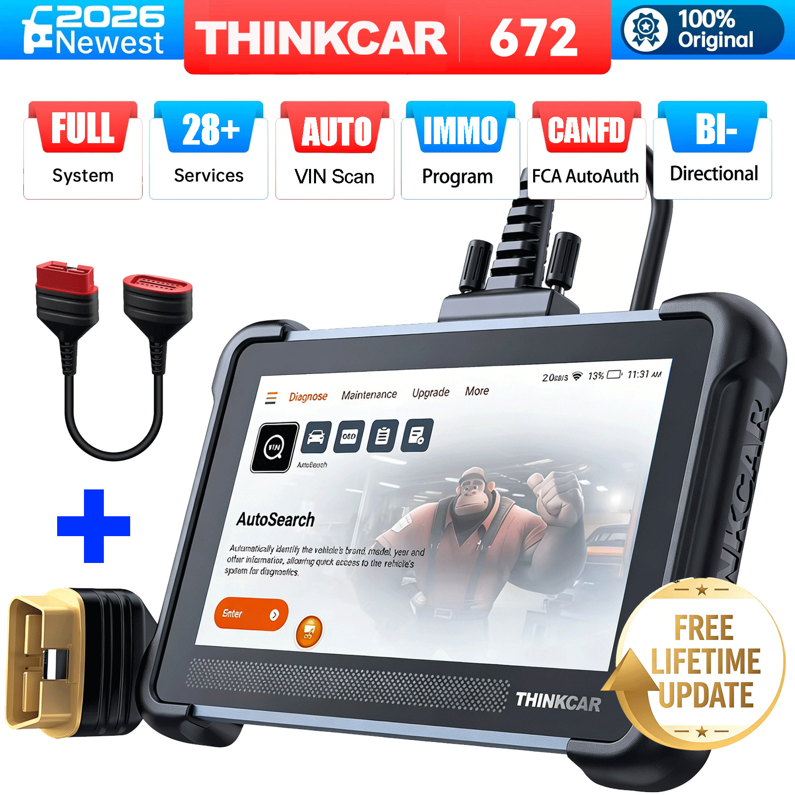ThinkScan 672 Lifetime FREE Update Scanner All System Diagnostic Bidirectional
