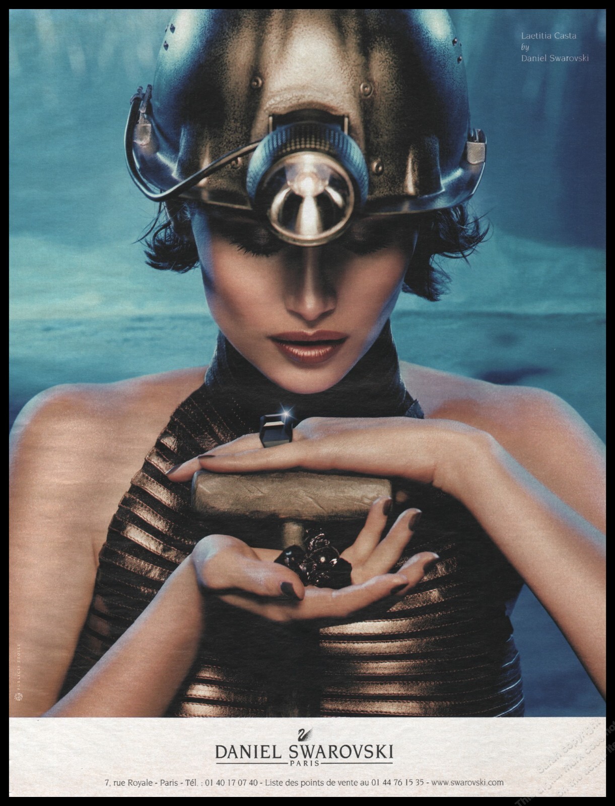 Laetitia Casta Supermodel  Swarovski Magazine Print Ad Women Fashion 2001 -1pg