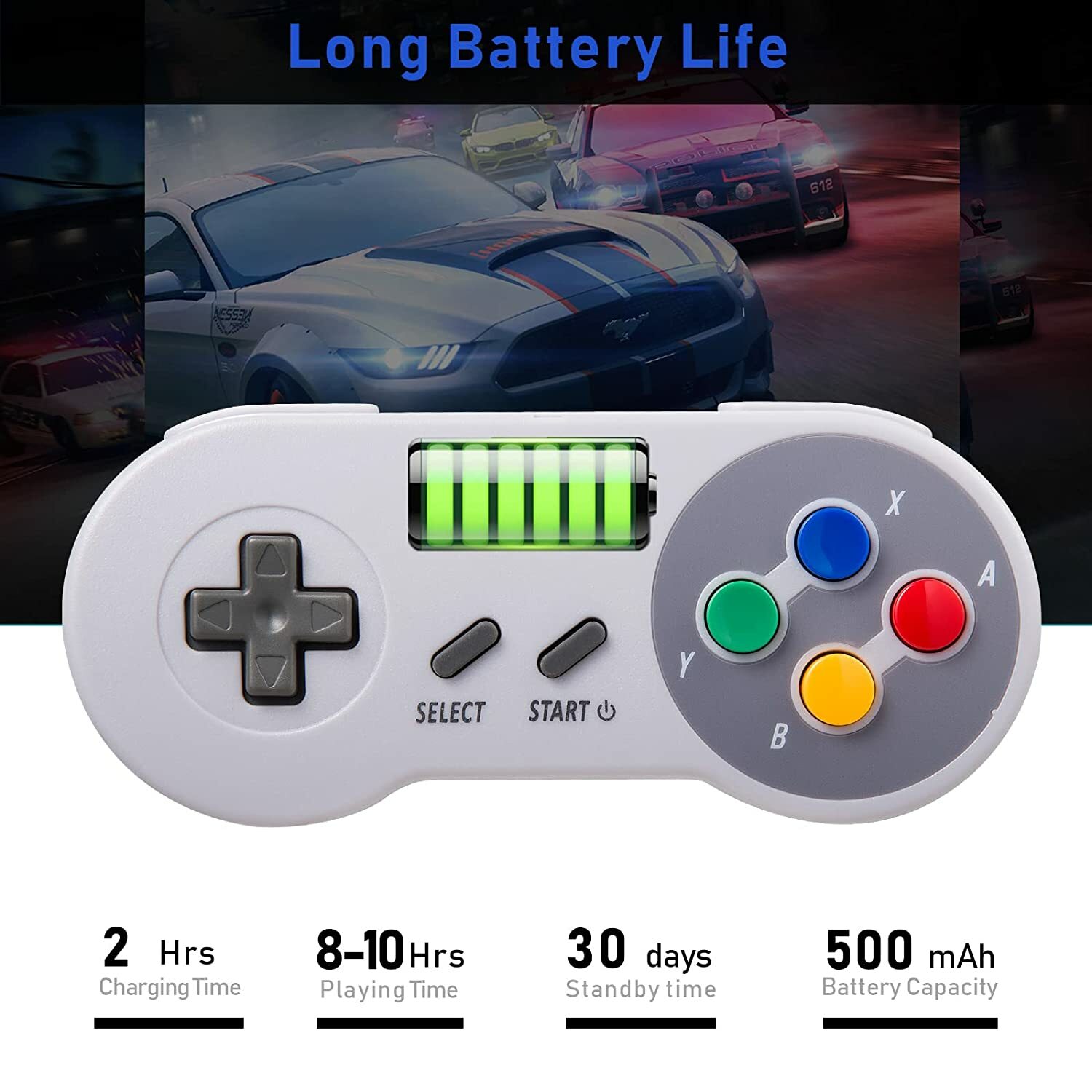 2x SNES Wireless Super NES Controller for SNES Super Entertainment System MAC PC