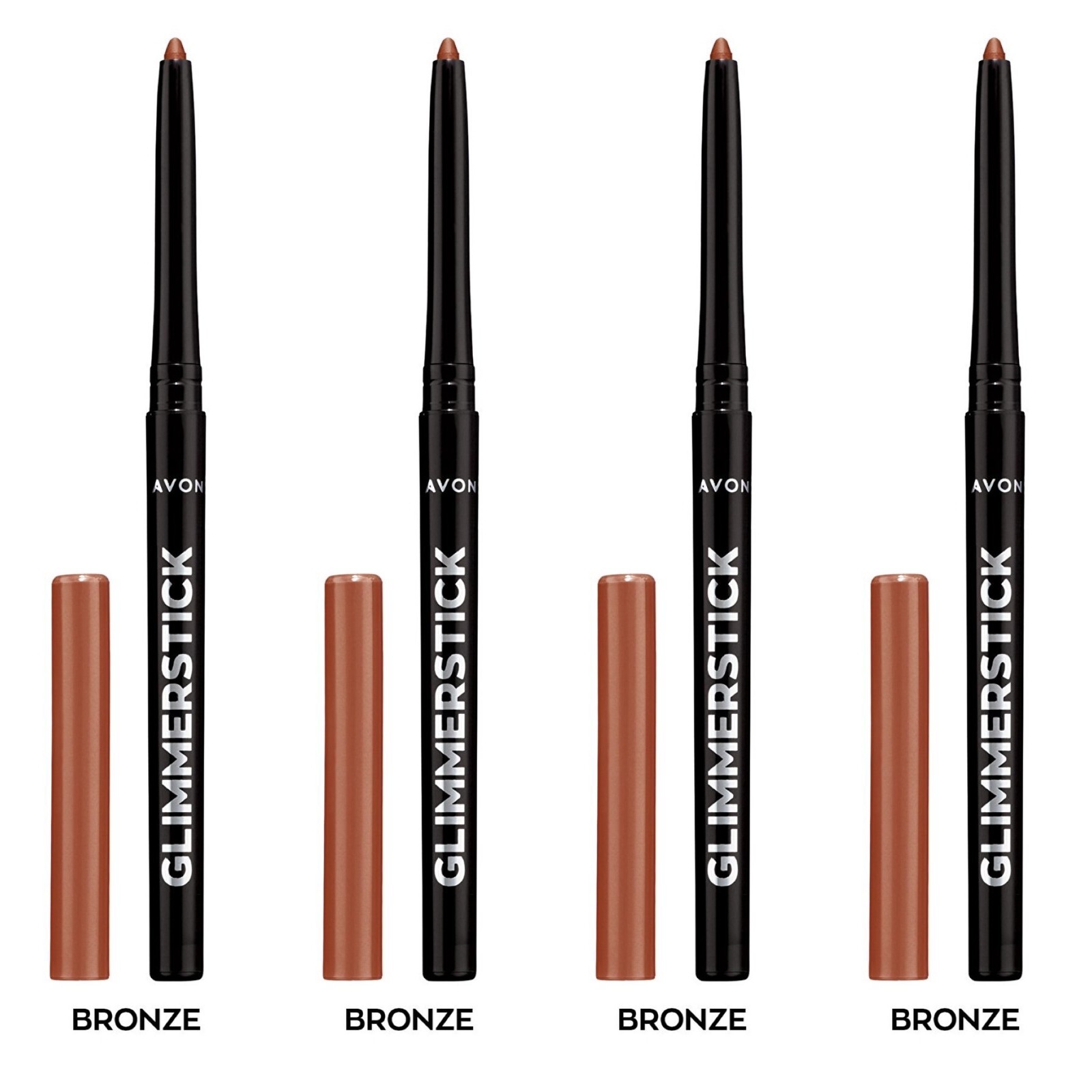 NEW Avon Glimmerstick Retractable Eyeliner - Bronze 0.28 g / SET OF 4