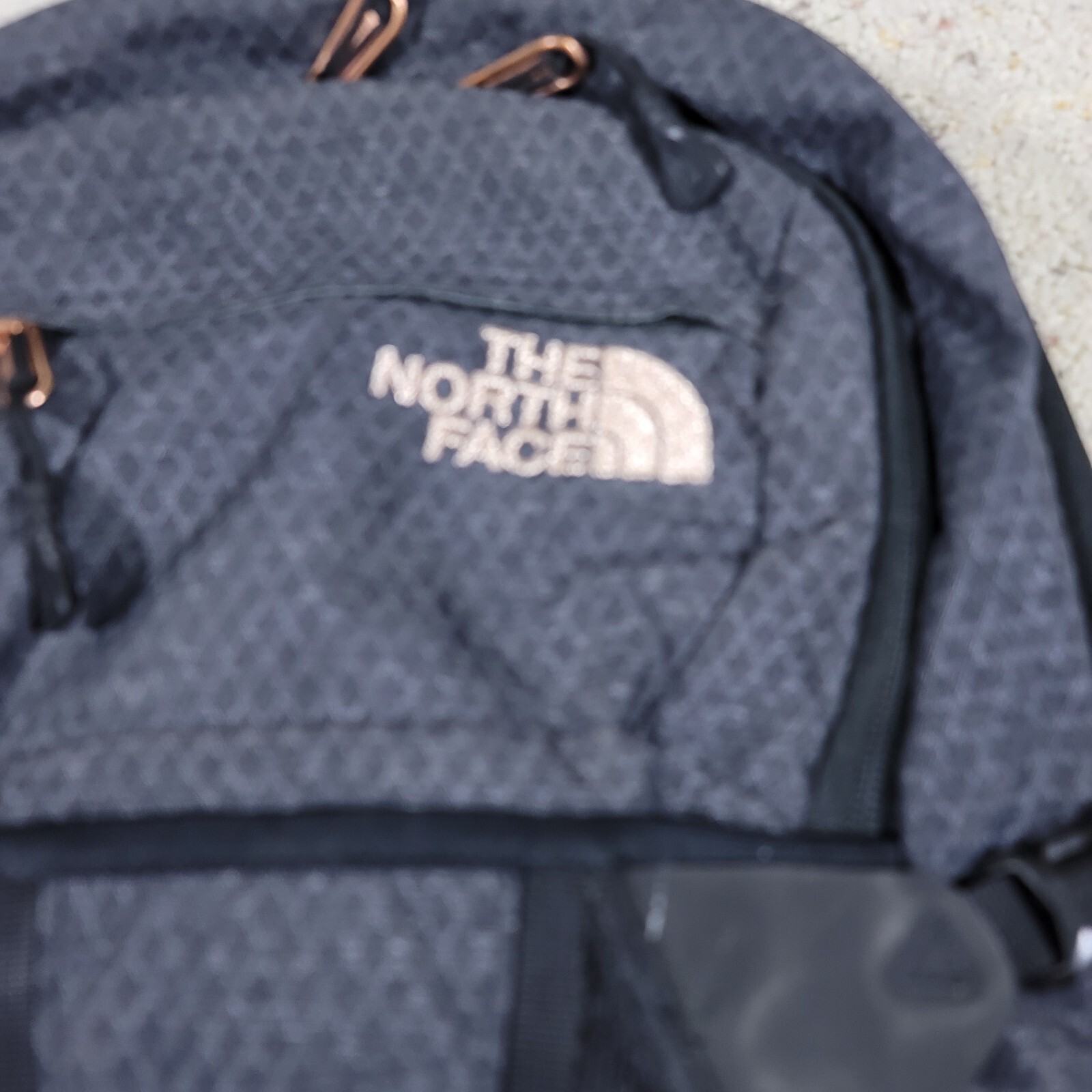 North Face Grey Black Recon Diamond Pattern Backpack
