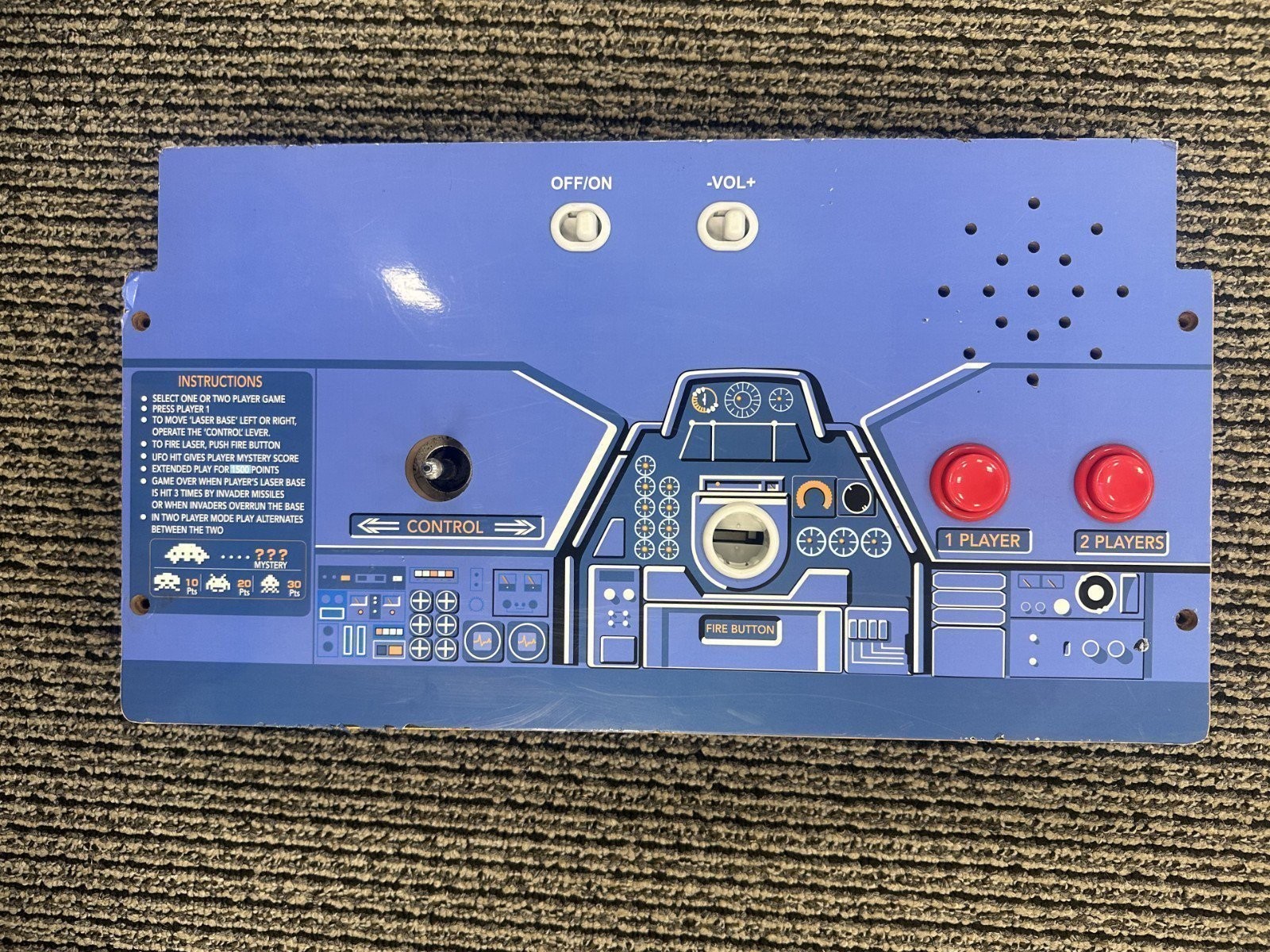 Arcade1Up Space Invaders Arcade Machine - Control Panel ONLY - USED