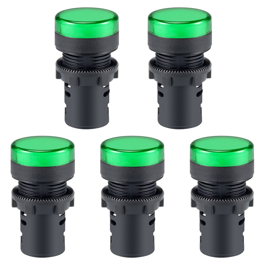 5Pcs Indicator Lights AC/DC 110V LED Flush Panel Mount 7/8" 22mm