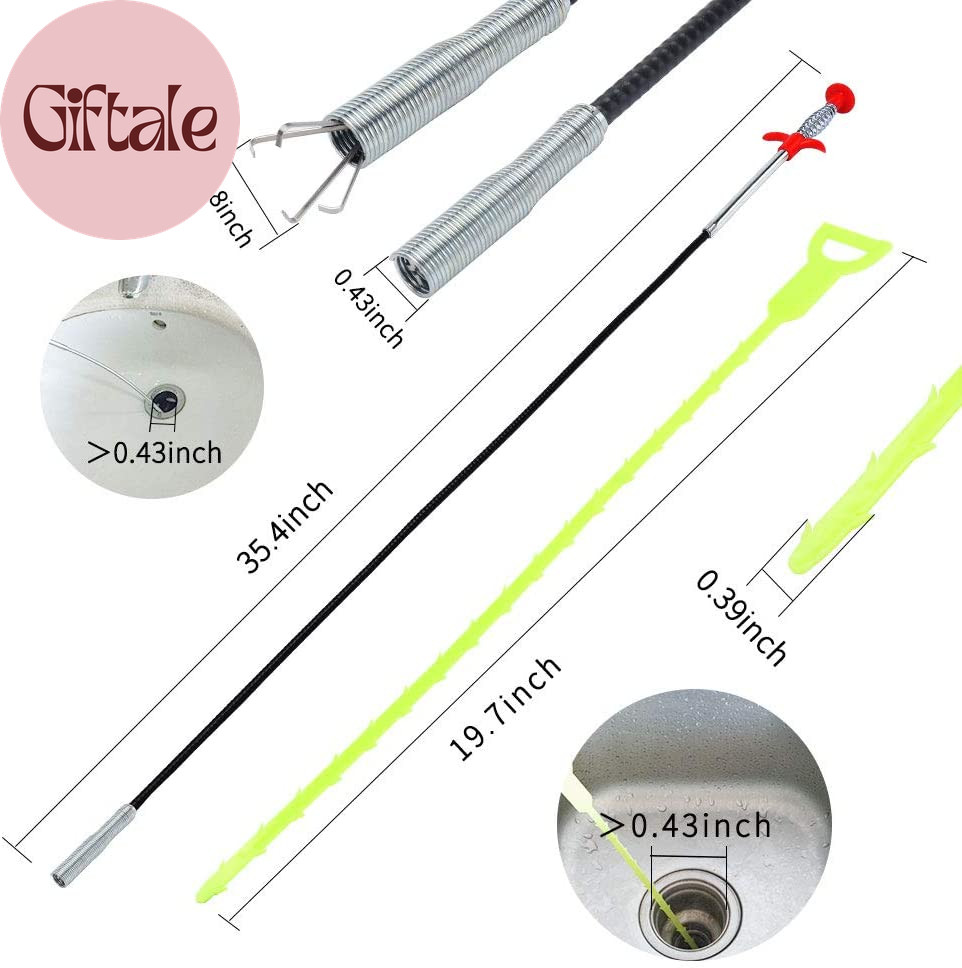 Flexible Grabber Claw Pick up Reacher Tool (Drain Clog Remove Tool), with 4 Claw