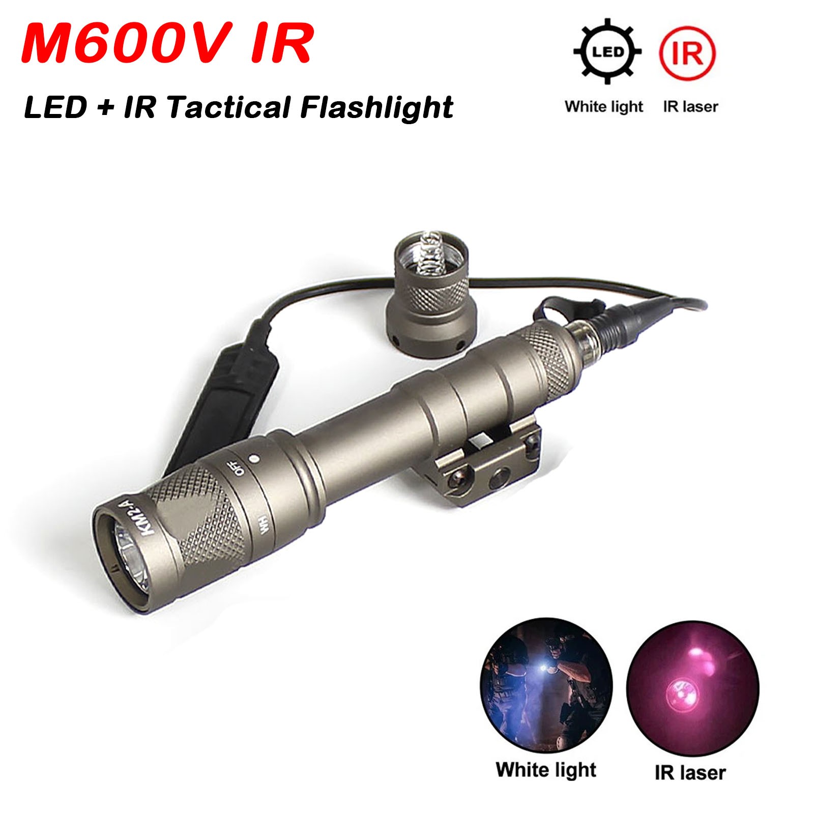IR Mini for M600V-IR LED 500 LM Flashlight White Infrared Output Tactical Light