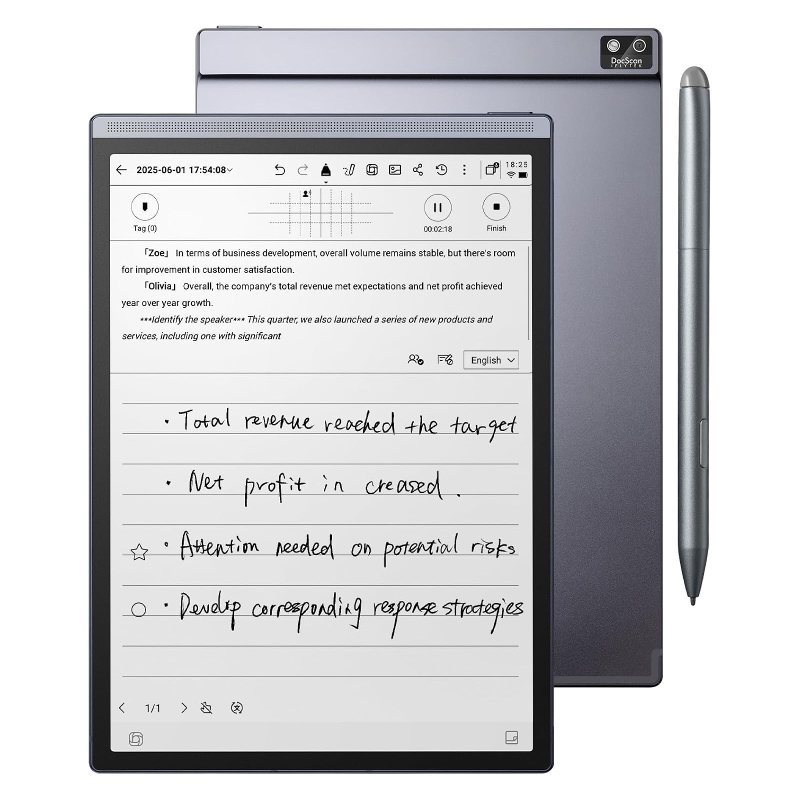 iflytek AINOTE Air 2 8.2" Smart AI E Ink Tablet with Adjustable Light B-grade