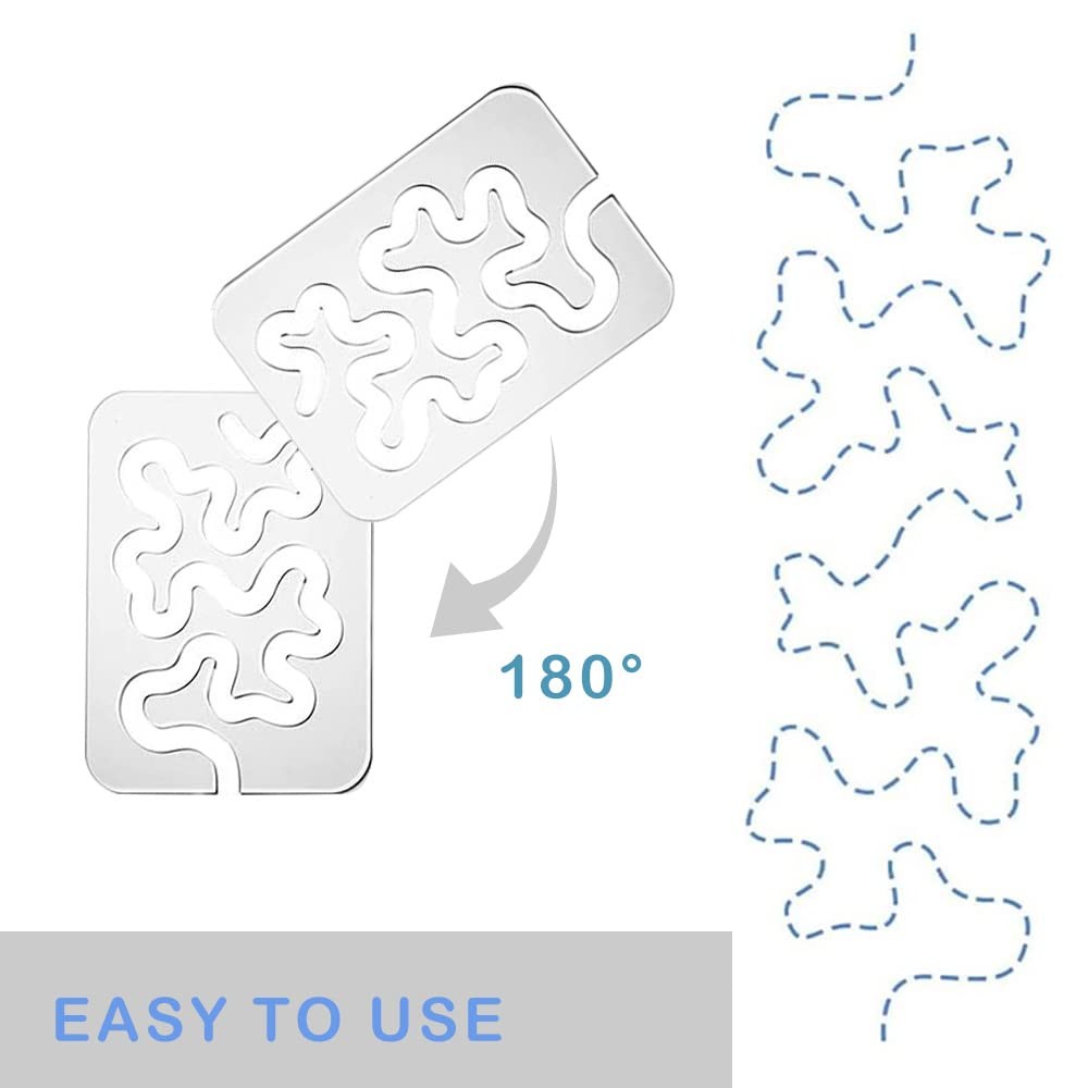 Free Motion Quilting Template Rulers for Machine Quilting Meander Design
