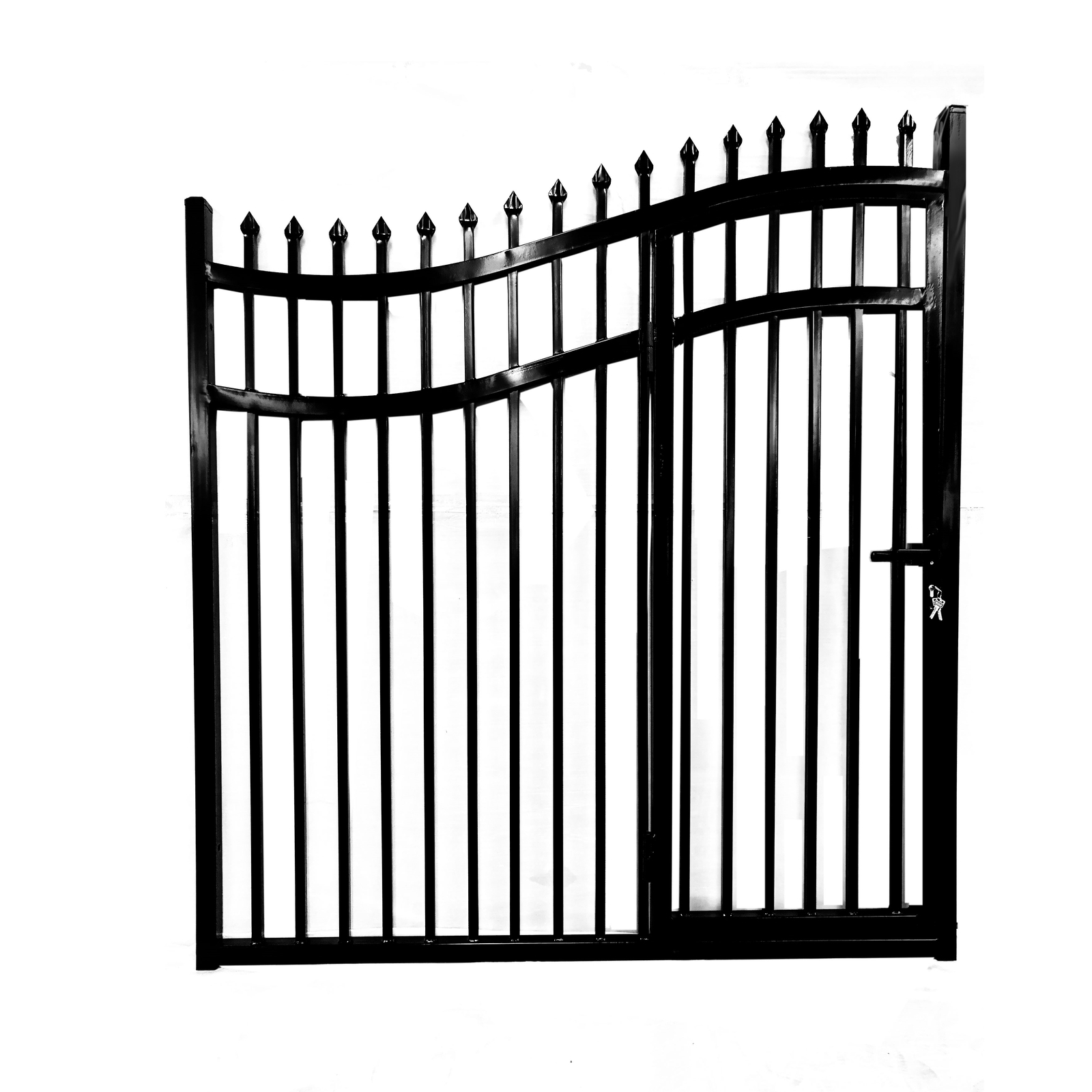 ALEKO Steel Dual Swing VIENNA Style 12' Driveway with Built-In Pedestrian Gate