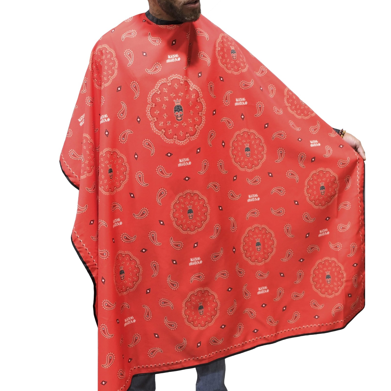 Bandana Professional Barber Cape Water Resistant with Adjustable Snap Closure