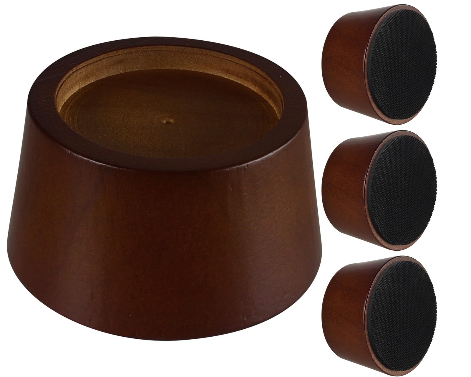 Wood Bed Furniture Risers Blocks - 2 inch Set of 4 Bed Risers, Heavy Duty Sol...