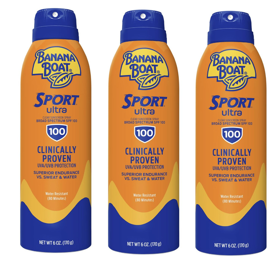 Banana Boat Sport Ultra SPF 100 Sunscreen Spray, 6oz | Spray - Pack of 3