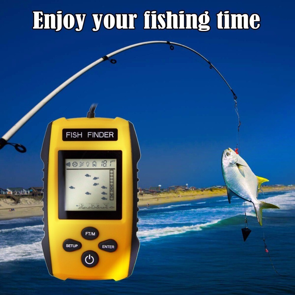 Wired Fish Finder Portable Display Fish Finder Boat 100M Depth Range