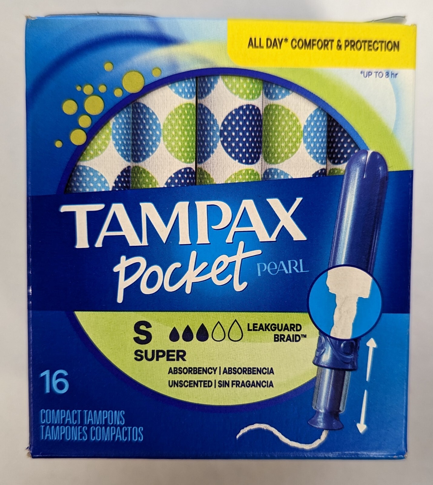 3 PACK TAMPAX POCKET PEARL SUPER ABSORBENCY 16CT COMPACT TAMPONS =48 TAMPONS TTL