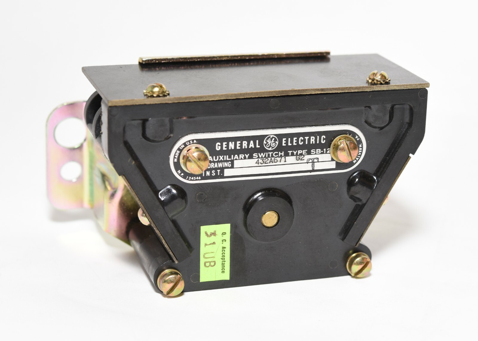 General Electric Auxiliary Switch 432A671 G2 Type SB-12 NEW OLD STOCK