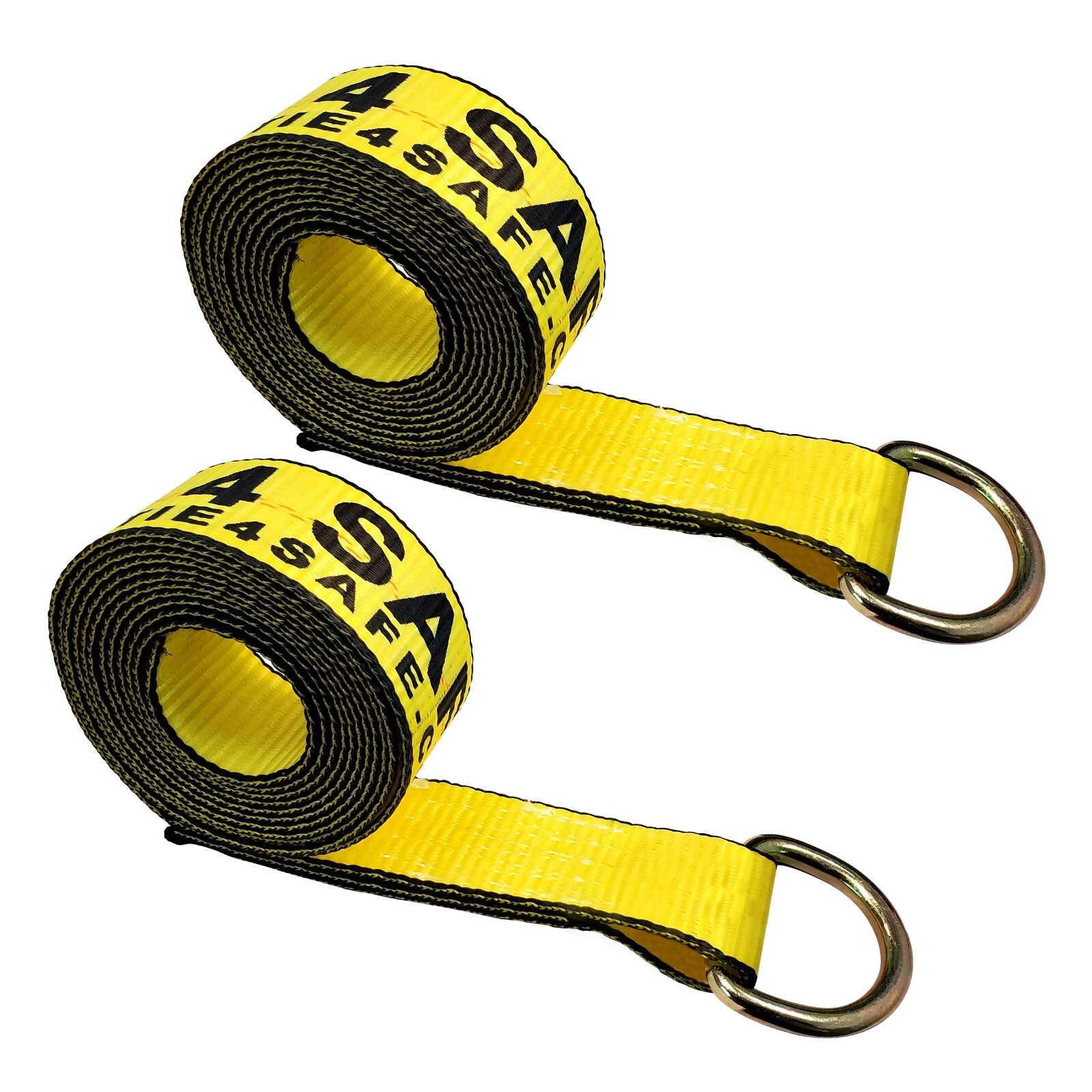 2 Pack 2" x 10' Lasso Strap w/ D Ring Auto Tie Down for Tow Truck Wheel Lift