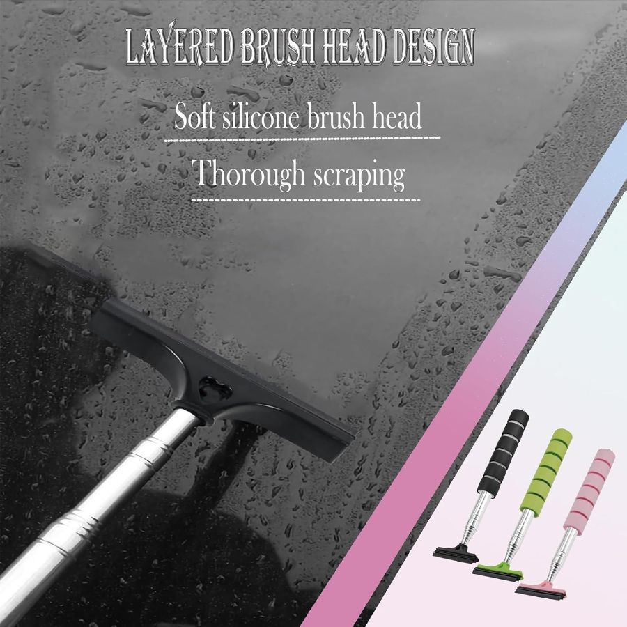 Retractable Car Side Mirror Squeegee - 3 Pack Portable Telescopic Rearview Wiper