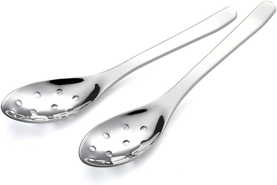 Small Slotted Spoons,Modern Stylish Thick Heavy-weight Short handle Stainless